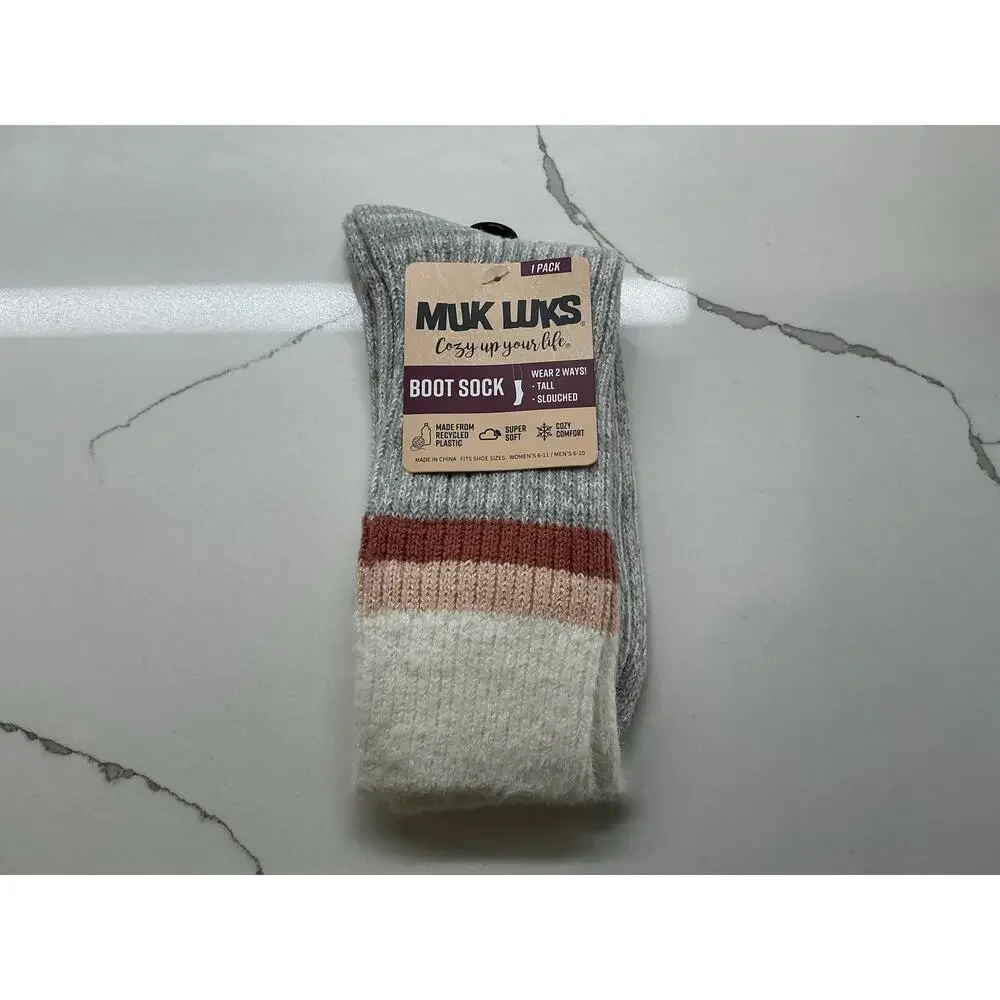 Muk Luks Women's Boot Socks Lot of 8 Pairs Cozy Super Soft Slouch Tall Socks NWT